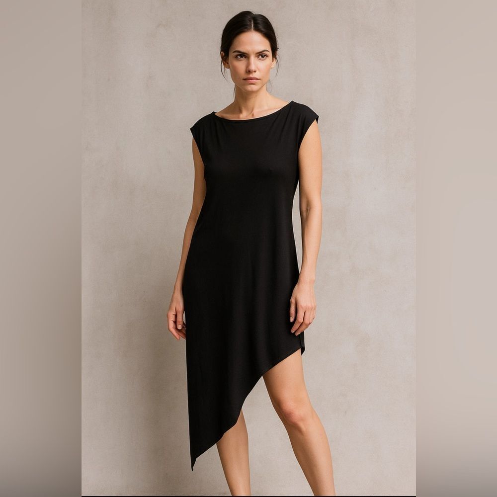 Bryn Walker Small Black Sleeveless Asymmetric Dress